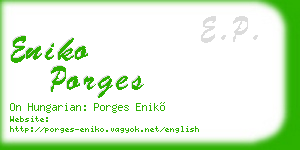 eniko porges business card